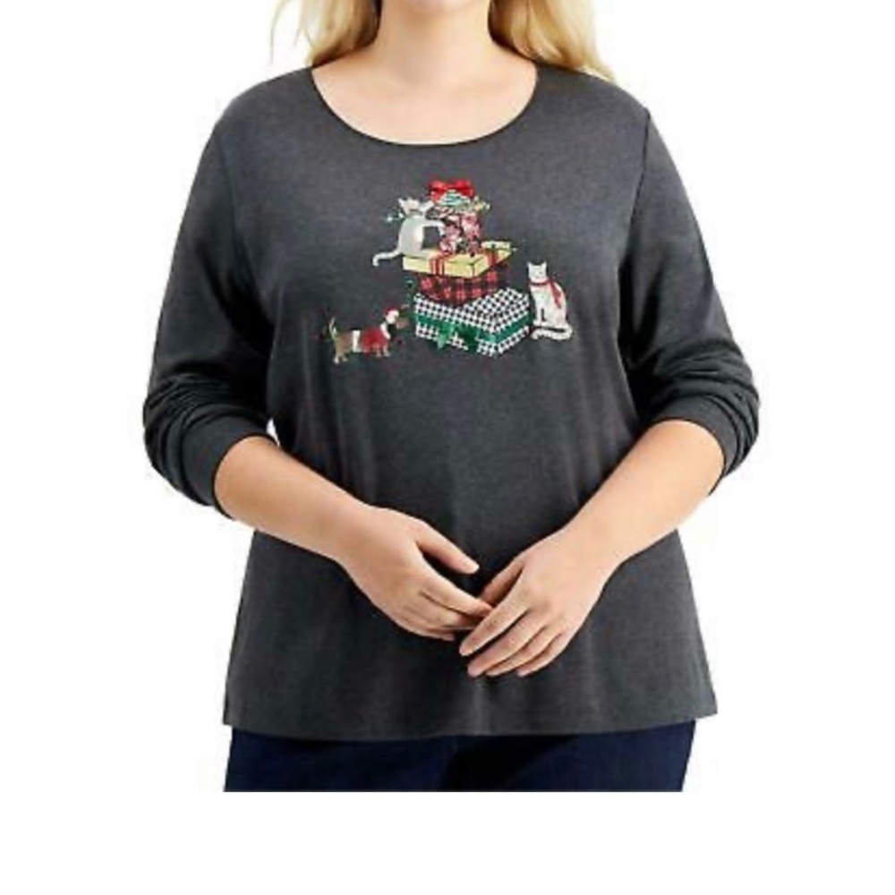 Karen Scott Christmas Top